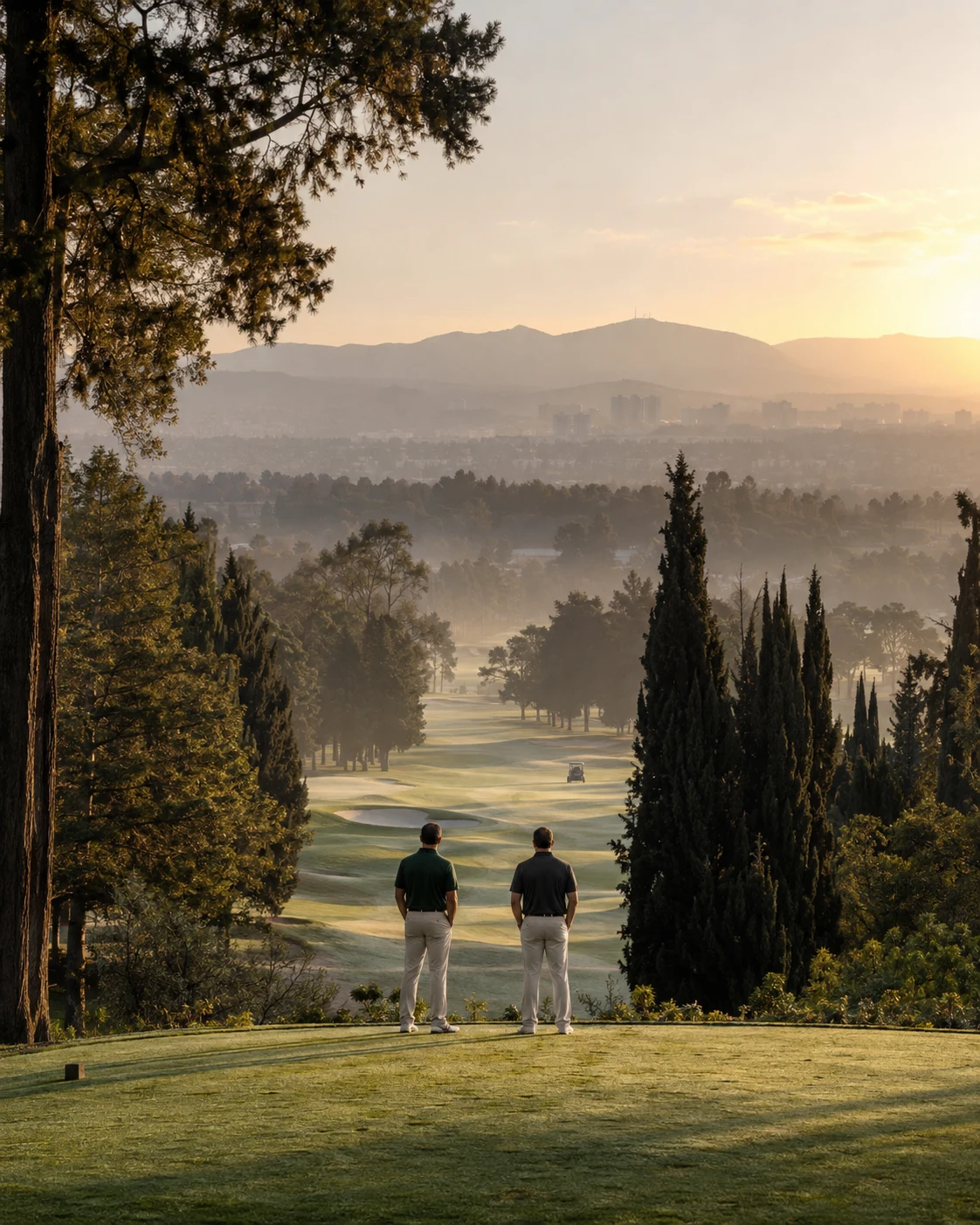 Un encuentro de golf al amanecer